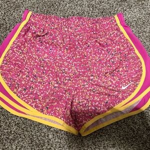 Nike Pink and Yellow Athletic Shorts